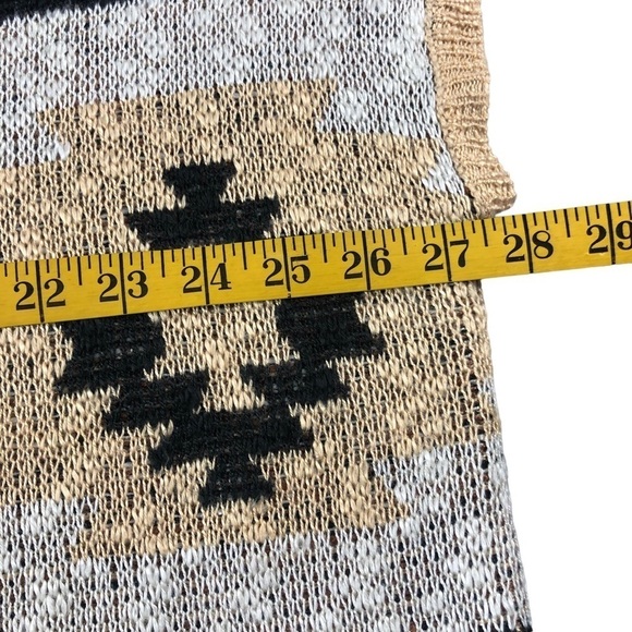 Rock&Roll Denim Azetc Boho Print Knit Sweater Vest Two Tone Sz XL - Picture 9 of 10